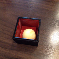 瓦町どら鴨 - 食後に柚子のシャーベットが。