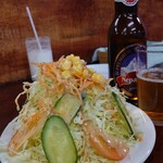 インド料理ラクスミ - ミニサラダ…ミニ？…。