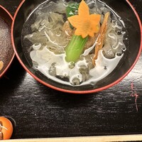 おか田 - 椀物　蓮根饅頭　ばちこ（なまこ卵巣）白きくらげ　