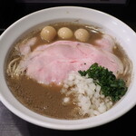 丿貫 - 烏賊ワタ蕎麦1200円＋ウズラ味玉100円