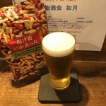麹町いづみや しろ - あがりビール・揚げ塩いかあられ