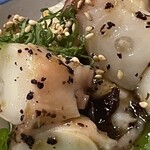焼きもの家 慶 - タウリンのチカラ、半ナマタコのゆかり和え(๑>◡<๑)