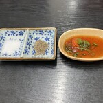 やすだ - 特上サーロインステーキに付ける塩やタレ