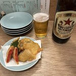 酒場 ヒナタ - 鱈と金時人参の天ぷら