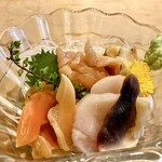 すしやのたい悟 - ・肴　貝盛り　　　三寒と四温の宝。
