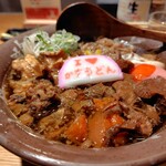 焼肉ホルモン 龍の巣 中目黒店 - スタミナかすうどん 1480円、牛すじ 350円