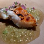 Metis - 北海道網走産釣りキンキ 炭焼 つぶ貝 蕗の薹