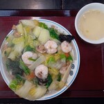 中華食道 真 - エビあんかけかた焼そば