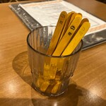 むさし - 席札を置くと天ぷら／ステーキを届けてもらえる