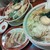 広州市場 - 料理写真:三種盛り雲吞麺の醤油(奥）と広州雲吞麺の塩と餃子