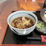 さわ屋 手打うどん - もりうどん肉汁(香り豚)付き。美味し。