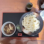 さわ屋 手打うどん - もりうどん肉汁(香り豚)付き。美味し。