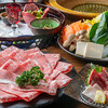 馬桜 - 料理写真:馬刺し盛りと鍋コース