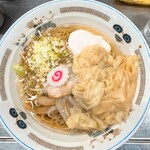 中華そば みたか - ワンタンメン油そば半熟卵付き（麺軽）