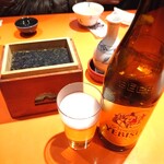 上野藪そば - 焼き海苔とBEER