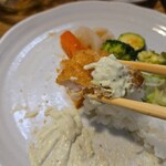 キッチン ブルー グローブ - 添えない方が、サクサク感が良い