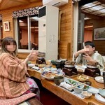 湯宿 だいいち - 夕食会場「せせらぎ」で。