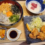 海鮮食堂 魚盛 - ｢釜玉うどんと鶏唐揚げ御膳｣[999円]