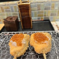 串揚げ アガルコメ。 恵比寿店 - サーモン&イクラで親子