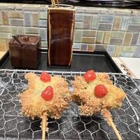 串揚げ アガルコメ。 恵比寿店 - 魚？&梅ソース？！美味しいイメージしか残ってない