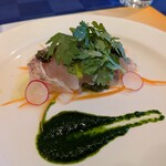 レストラン アンシェーヌ藍 - 前菜の「真鯛のマリネ」