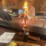 蔵の庄 - 親方の炎が立ち上がる！熱そうだ〜(๑´p`๑)