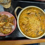 岸李 - チゲラーメンと豚キムチのミニ丼