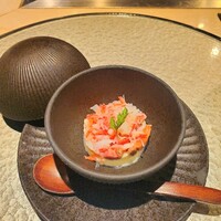 鉄板焼 ステーキ 北野坂 - カニとマッシュポテト