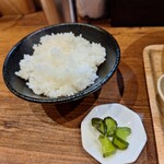 麺処 天川 - ランチセットのライス､お漬物