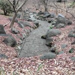 梅欅庵 - モミジの落ち葉が残っていてピンク色。