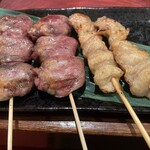焼き鳥 貴家 - 「ハツ(190円/本)」と「ぼんじり(150円/本)」