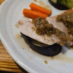 キッチン ブルー グローブ - 茄子を添えての