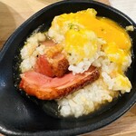 仙台牛たん 麦とろ 三代目文治 - 取り分けてお茶漬け風で。