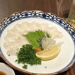 せいじ - とらふぐ刺し1500円。自家製のポン酢美味しい