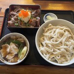 駕籠休み - 肉汁うどん(並盛)&特選丼(黒毛和牛)
