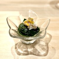 恵比寿 鮨 はつめ - ちぢみほうれん草のおひたし