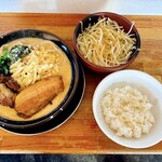 麺屋　たか - ライス付き、野菜は別で来ます