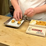 天ぷら 小泉 - 岩のり天ぷらと生ウニ