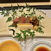 馬車道 大かわ - 仙台牛フィレ肉美味しかった！穴子の八幡巻き、大根のカラスミサンド、山わさび