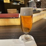 鮨 やまけん - 生ビール。美味し。