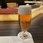 鮨 やまけん - 生ビール。美味し。