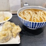 手打うどん 長谷沼 - かけうどん(温・小)、とり天、揚げ餅