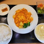 中国料理 悠斎 - ｢海老と卵のチリソース｣平日ランチセット♪