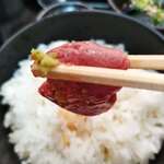 はまさき村 - タイの肝の刺身（アップ）