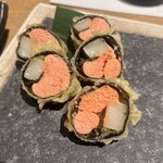 虎連坊 - 餅めんたい磯辺揚げ