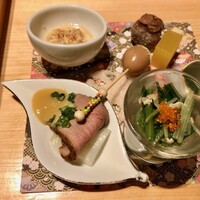 個室処 稲田屋はなれ 八重洲店 - 前菜セッティング