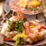 琉球海老おばんざい ちゅら - 海老刺し3点盛り