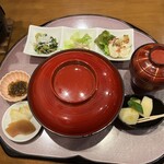 うなぎ家 敏 - レディースセットの付け合せ＆デザート