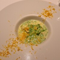 リストランテ ソットラルコ - 当店のスペシャリテ『浜名湖の青海苔と高知の柚子の自家製フィットチーネ』