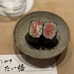 すしやのたい悟 - エシャロット巻き　取り分け